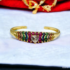 Heart Love CZ 18K Gold Anti Tarnish Cuff Kada Bracelet Bulk