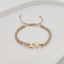A Personalised Letter Alphabet Initial Pearl Braided Beige Rope Adjustable Thread Bracelet