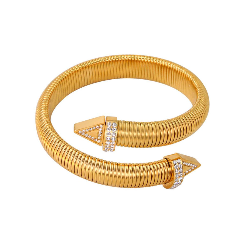 Cobra Snake Anti Tarnish Gold Stainless Steel Cuff Kada Bracelet Bulk