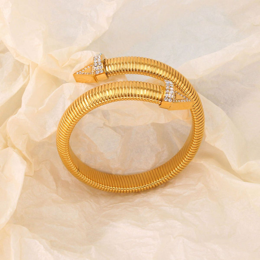Cobra Snake Anti Tarnish Gold Stainless Steel Cuff Kada Bracelet Bulk