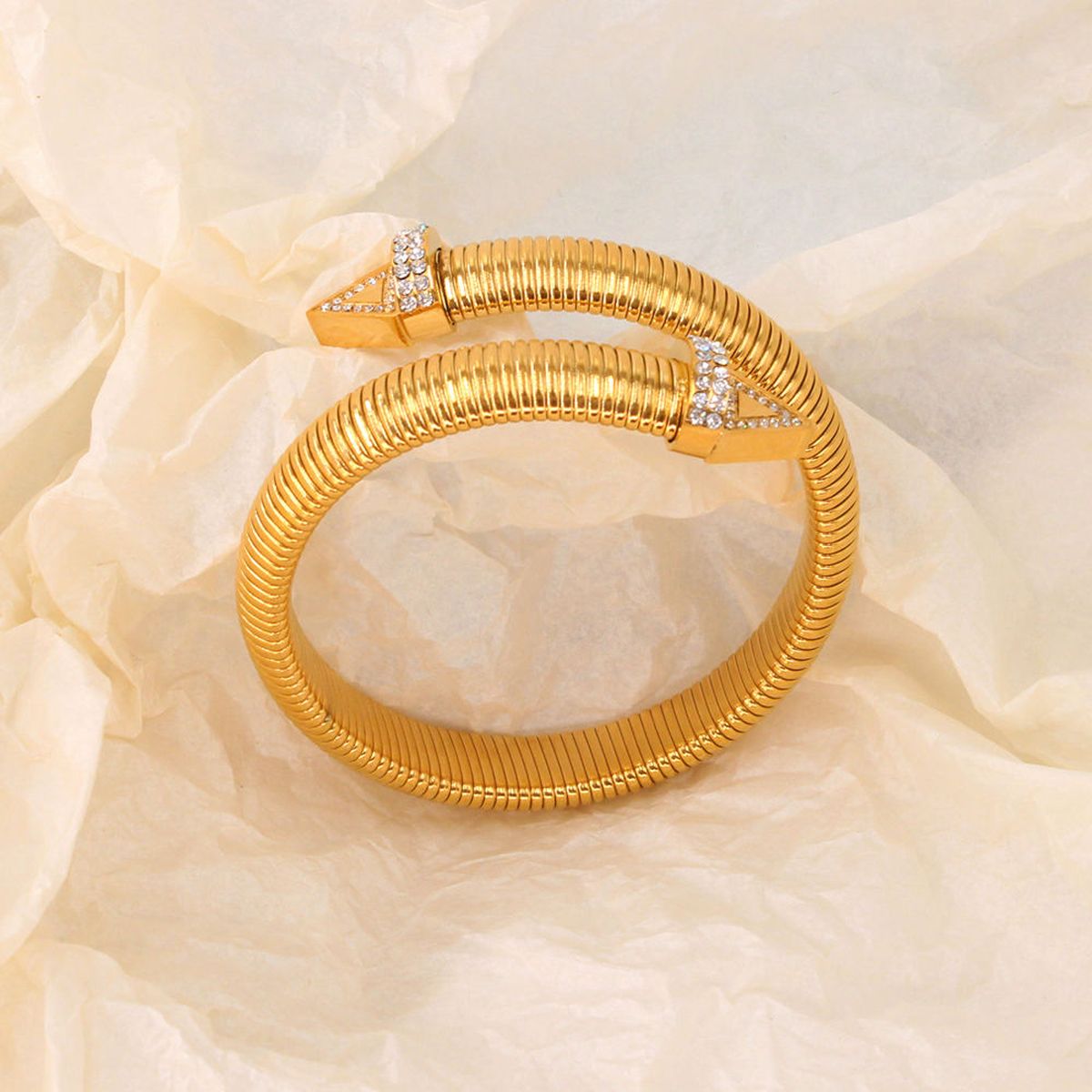 Cobra Snake Anti Tarnish Gold Stainless Steel Cuff Kada Bracelet Bulk