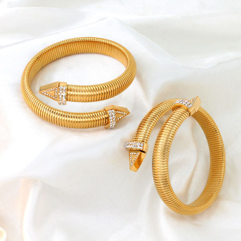 Cobra Snake Anti Tarnish Gold Stainless Steel Cuff Kada Bracelet Bulk