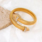 Cobra Snake Anti Tarnish Gold Stainless Steel Cuff Kada Bracelet Bulk