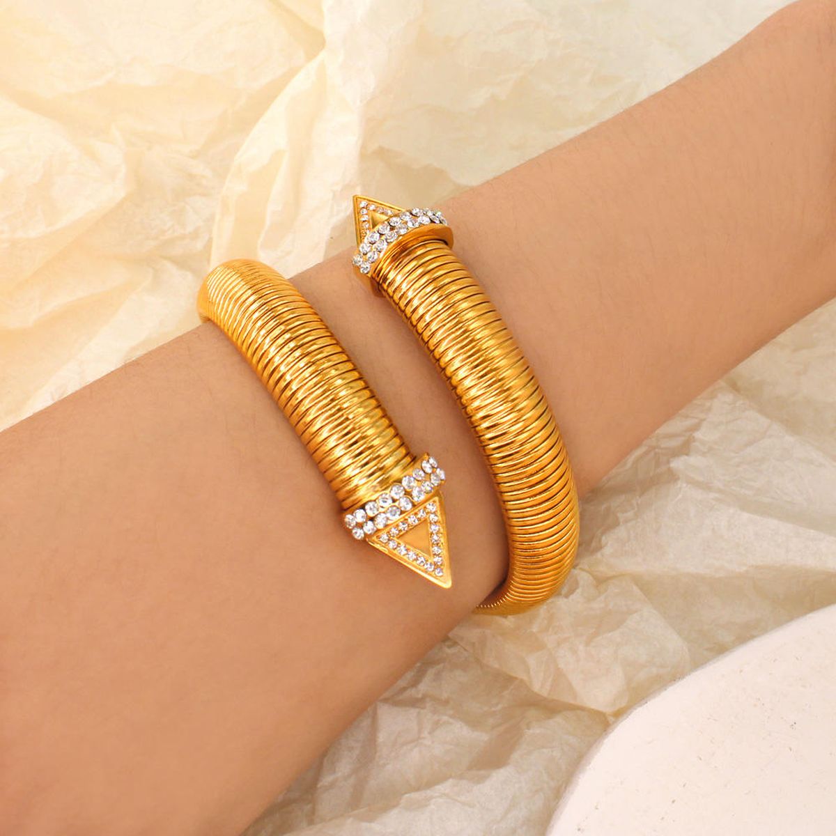 Cobra Snake Anti Tarnish Gold Stainless Steel Cuff Kada Bracelet Bulk