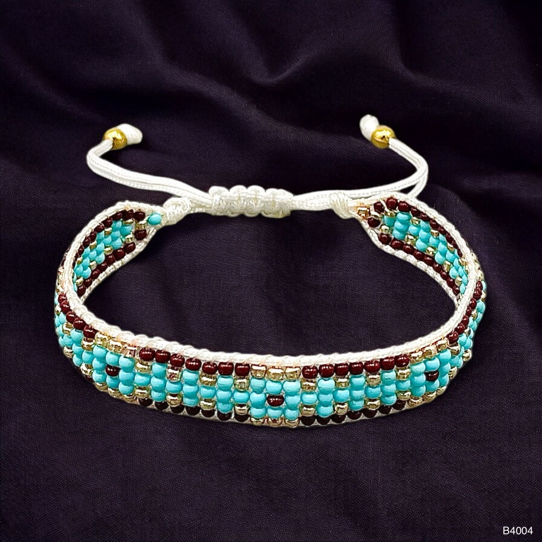 Boho Beads Turquoise Green Brown Anti Tarnish Friendship Bracelet Bulk Main image