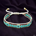 Boho Beads Turquoise Green Brown Anti Tarnish Friendship Bracelet Bulk