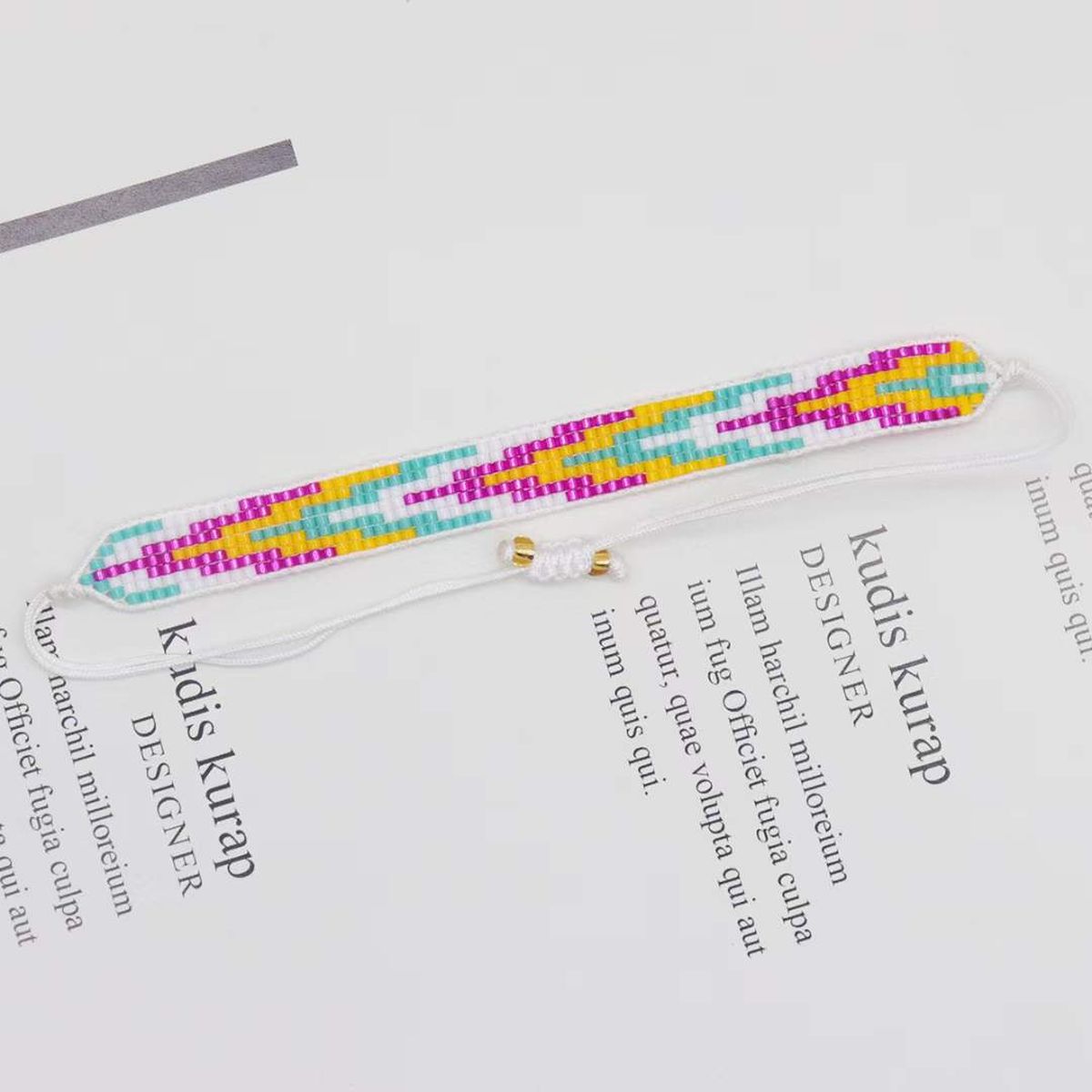 Arrow Pink Yellow Blue White Handcrafted Beads Adjustable Bracelet for Women