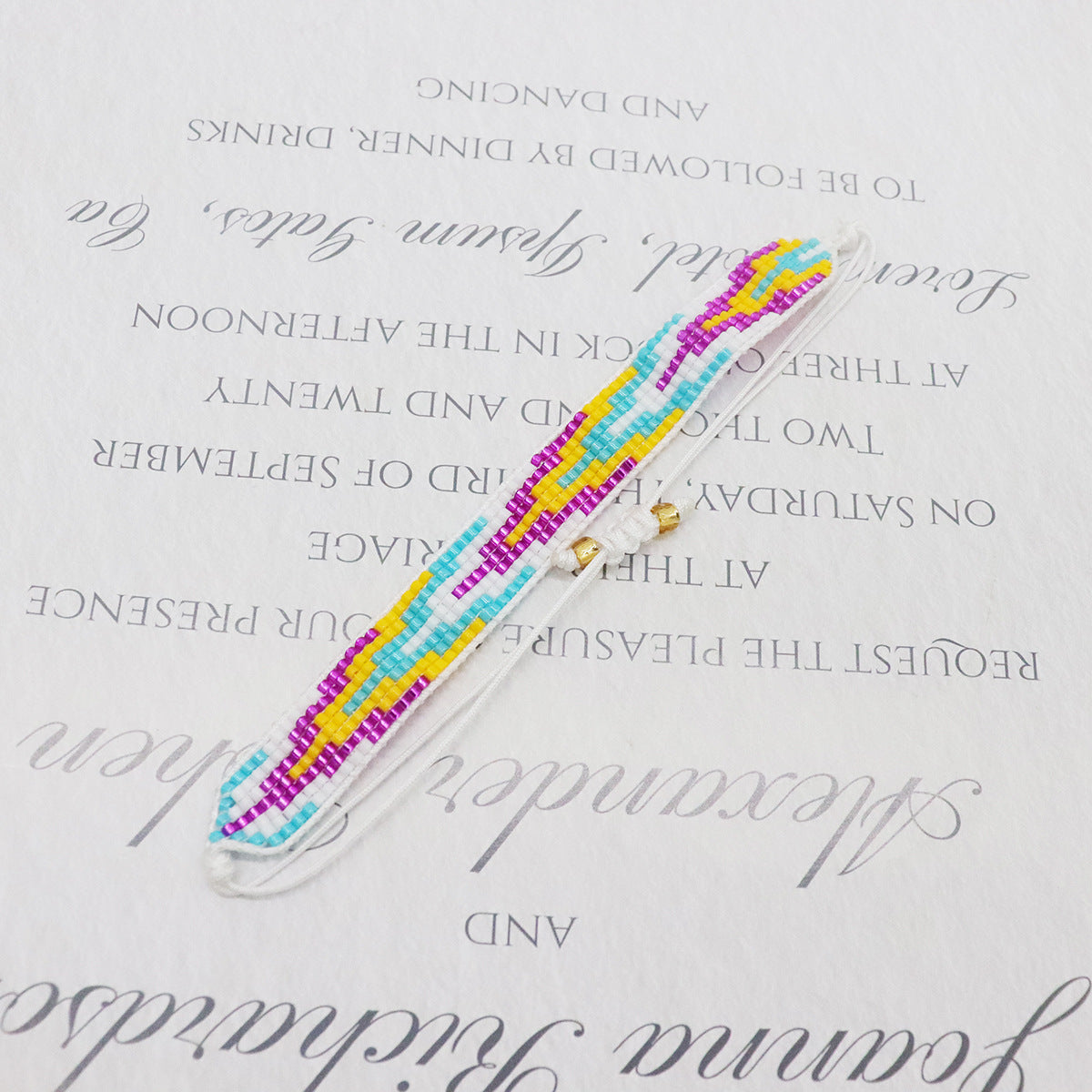 Arrow Pink Yellow Blue White Handcrafted Beads Adjustable Bracelet for Women Main image