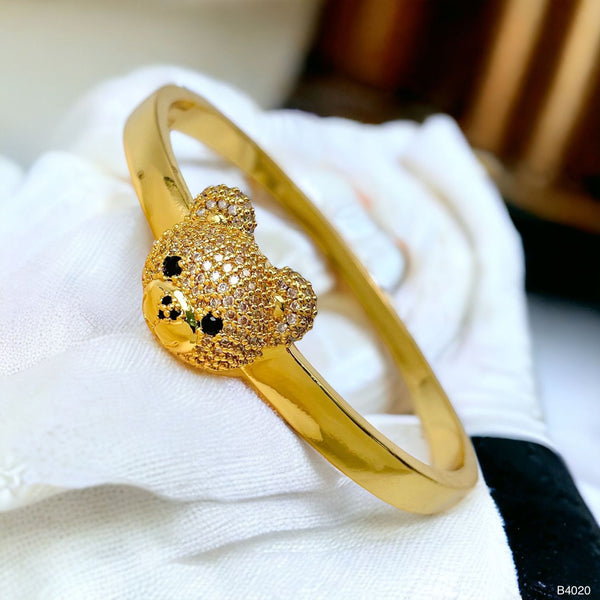 Teddy Bear CZ Copper 18K Gold Kada Anti Tarnish Bracelet Bulk Main image