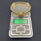 Teddy Bear CZ Copper 18K Gold Kada Anti Tarnish Bracelet Bulk