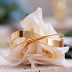 Twisted Cross Over 18K Gold Anti Tarnish Bracelet Cuff For Women Bulk