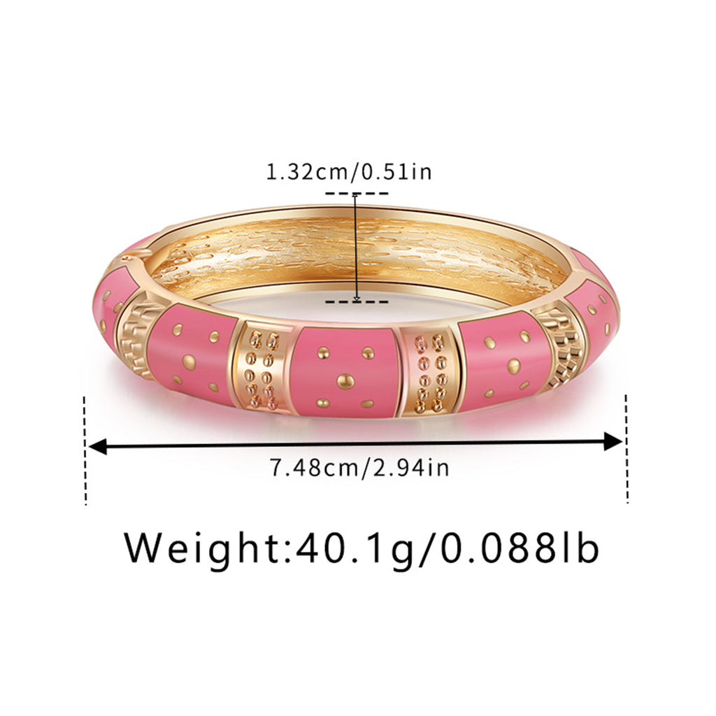 Traditional Enamel Pink 18K Gold Anti Tarnish Openable Kada Women Bulk
