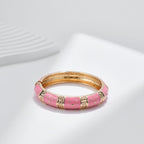 Traditional Enamel Pink 18K Gold Anti Tarnish Openable Kada Women Bulk