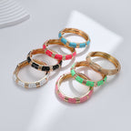 Traditional Enamel Pink 18K Gold Anti Tarnish Openable Kada Women Bulk