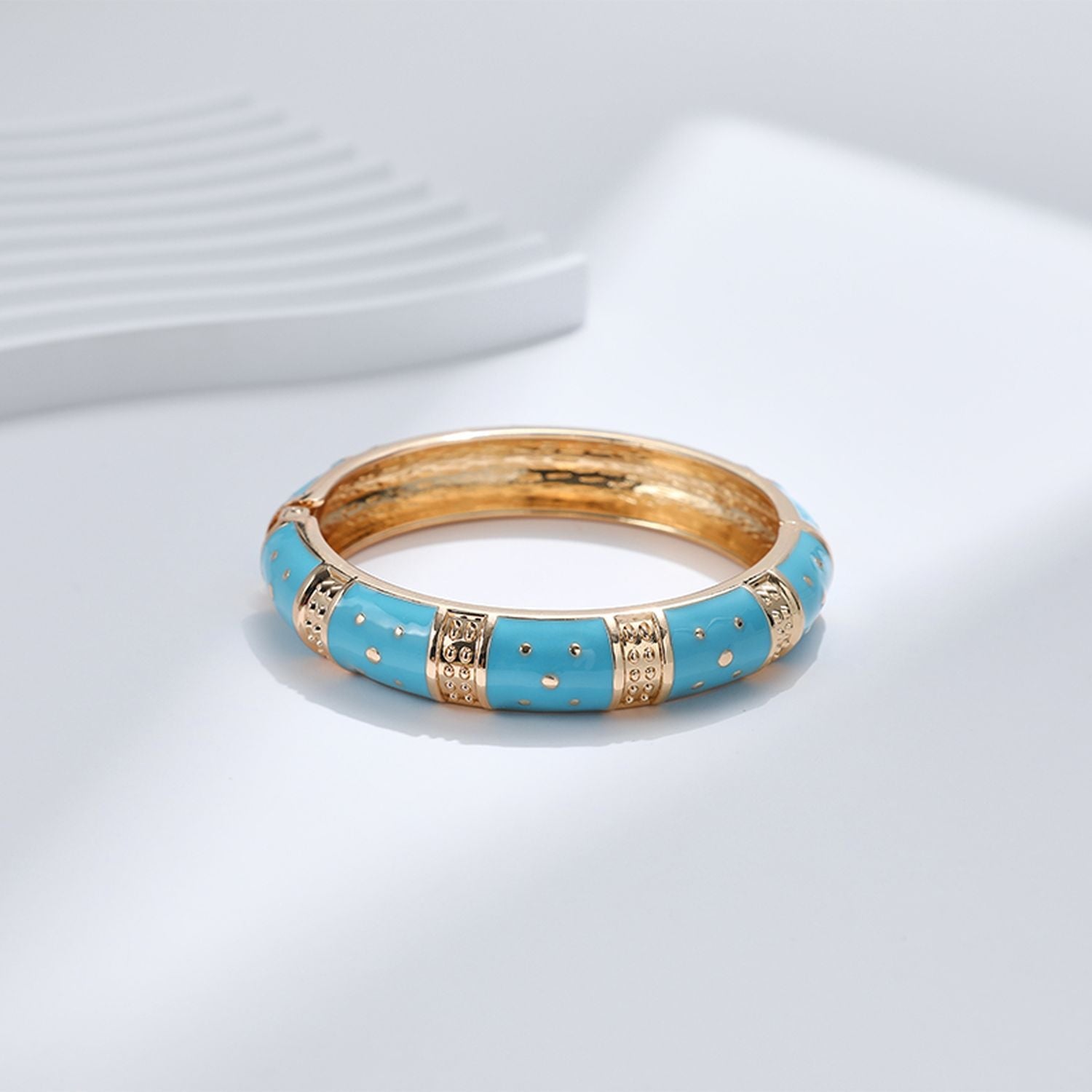 Traditional Enamel Pink 18K Gold Anti Tarnish Openable Kada Women Bulk