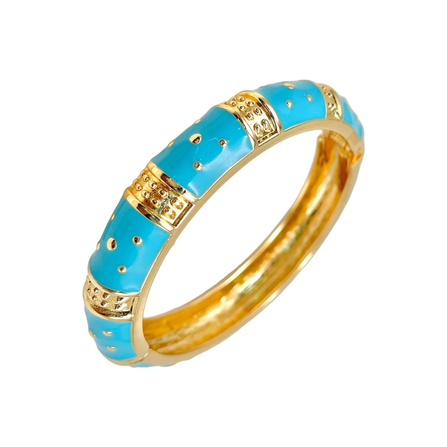 Traditional Enamel Pink 18K Gold Anti Tarnish Openable Kada Women Bulk