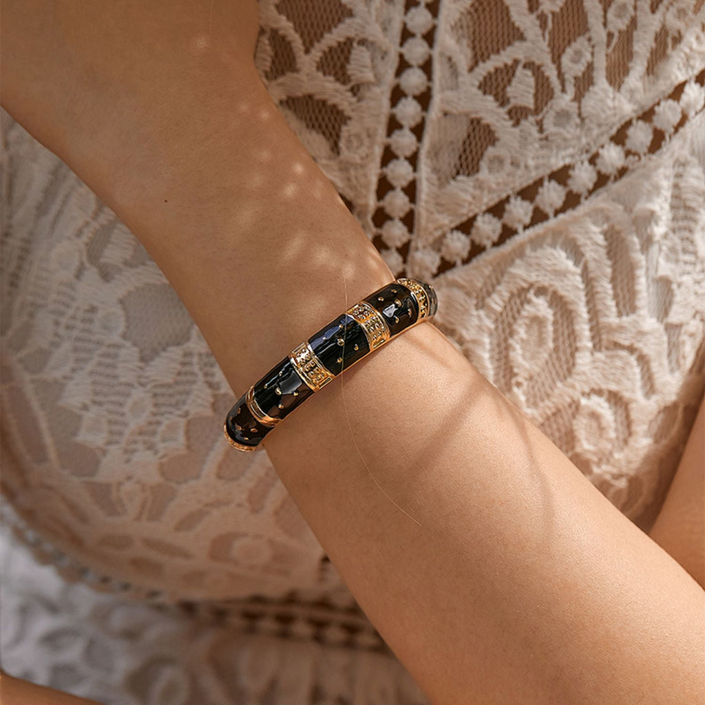 Traditional Enamel Pink 18K Gold Anti Tarnish Openable Kada Women Bulk