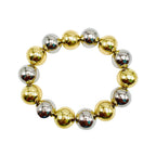 Two Tone Gold Silver Anti Tarnish Ball Stackable Bracelet Bulk