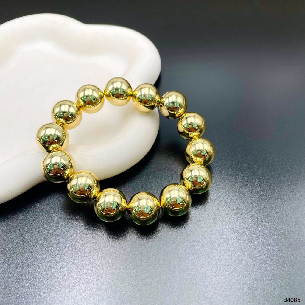 Two Tone Gold Silver Anti Tarnish Ball Stackable Bracelet Bulk