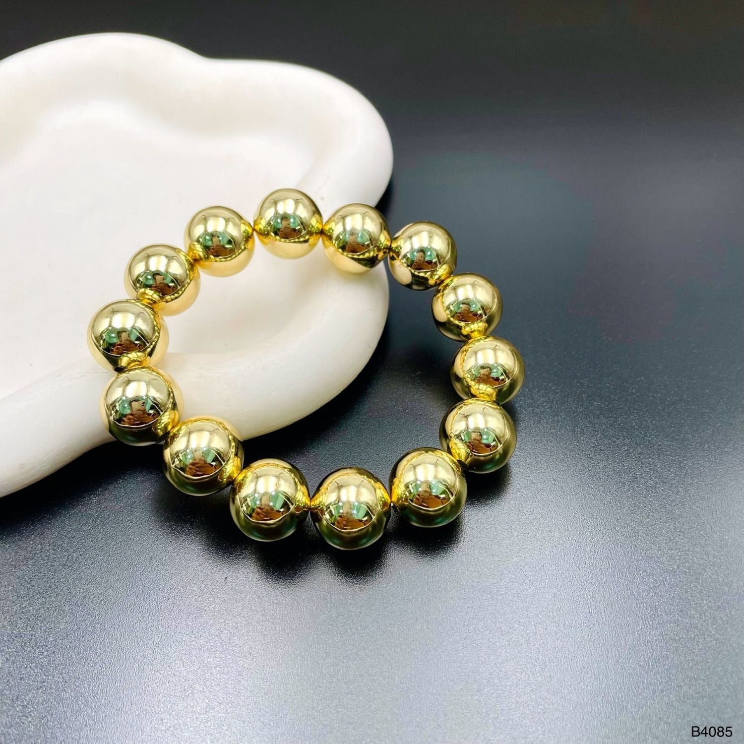 Two Tone Gold Silver Anti Tarnish Ball Stackable Bracelet Bulk