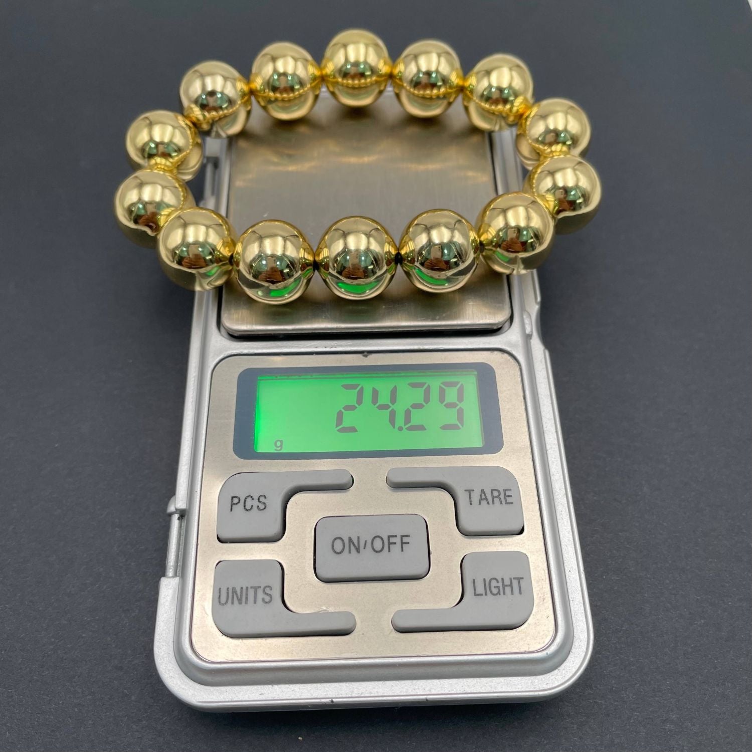 Two Tone Gold Silver Anti Tarnish Ball Stackable Bracelet Bulk