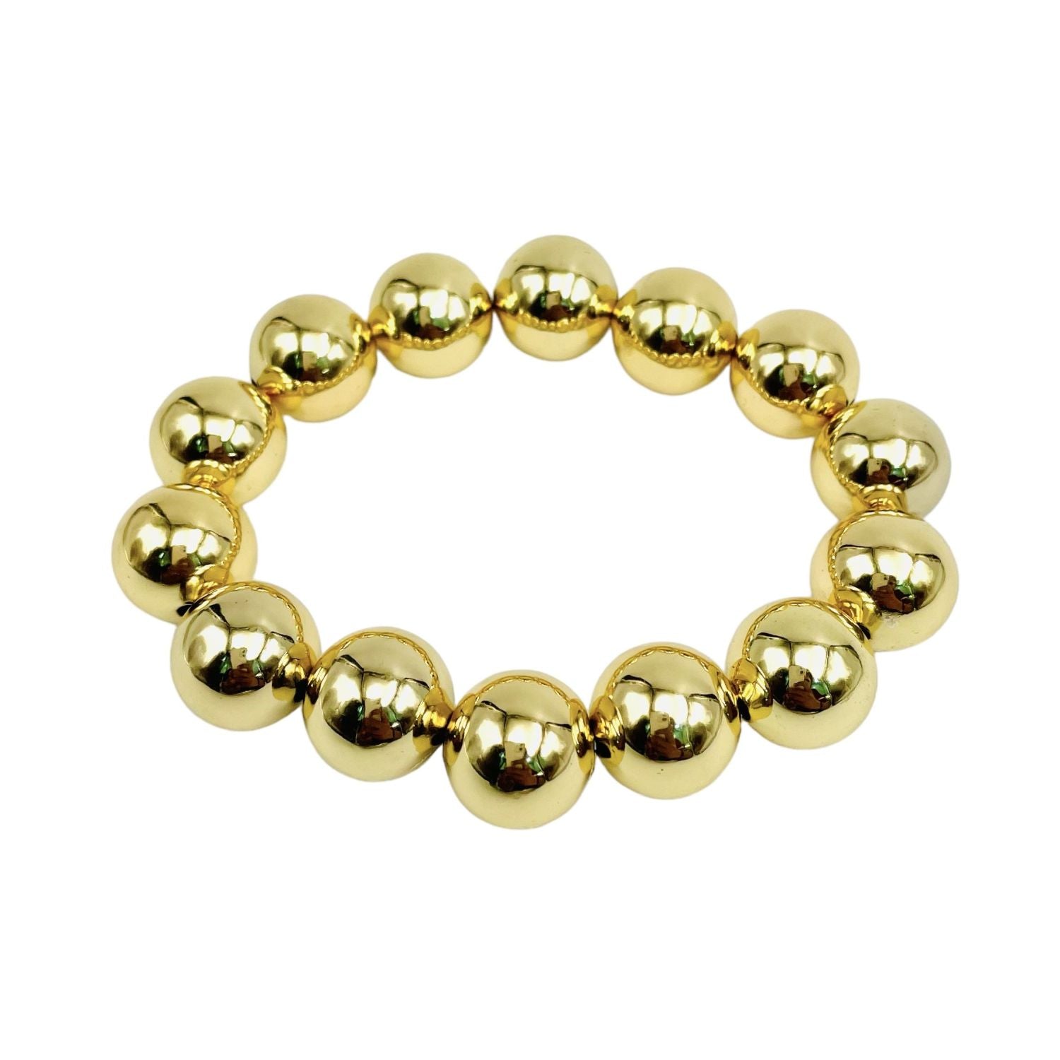 Two Tone Gold Silver Anti Tarnish Ball Stackable Bracelet Bulk