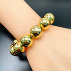 Two Tone Gold Silver Anti Tarnish Ball Stackable Bracelet Bulk