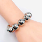 Two Tone Gold Silver Anti Tarnish Ball Stackable Bracelet Bulk