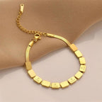 Love 18K Gold Stainless Steel Anti Tarnish Snake Chain Bracelet Bulk