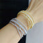 Cross Over Baguette CZ 18K Gold Anti Tarnish Bracelet Cuff Bulk