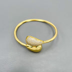 Pear Drop CZ 18K Gold Anti Tarnish Openable Kada Bracelet Bulk