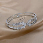 Daisy Flower CZ Silver Anti Tarnish Openable Kada Bracelet Bulk
