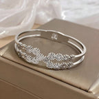 Daisy Flower CZ Silver Anti Tarnish Openable Kada Bracelet Bulk