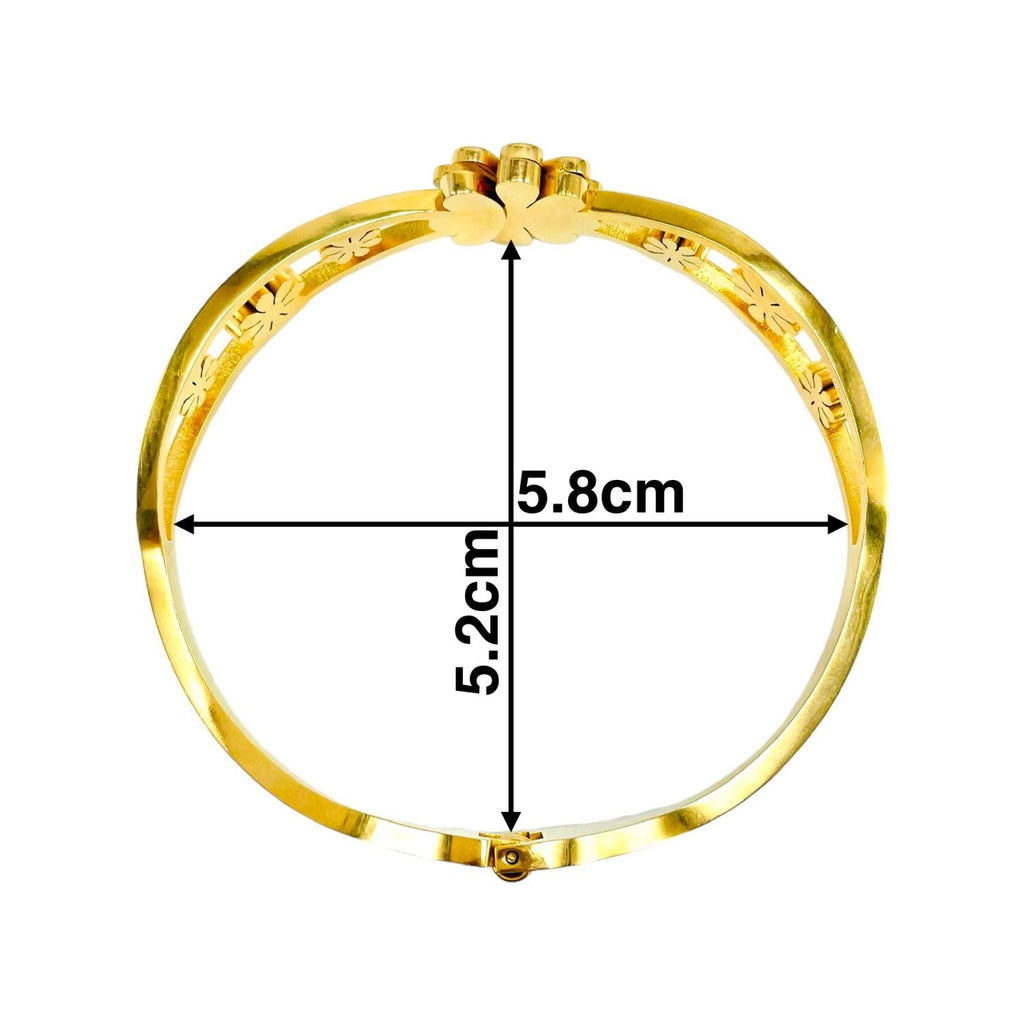Daisy Flower White Gold Anti Tarnish Openable Kada Bracelet Bulk
