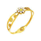 Daisy Flower White Gold Anti Tarnish Openable Kada Bracelet Bulk