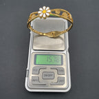 Daisy Flower White Gold Anti Tarnish Openable Kada Bracelet Bulk