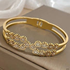 Daisy Flower CZ Silver Anti Tarnish Openable Kada Bracelet Bulk