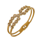 Daisy Flower CZ Silver Anti Tarnish Openable Kada Bracelet Bulk