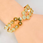 Daisy Flower CZ Silver Anti Tarnish Openable Kada Bracelet Bulk