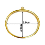 Solitaire CZ Enamel 18K Gold Anti Tarnish Openable Kada Bracelet Bulk