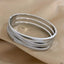 Dual Cross Over Layer Silver Anti Tarnish Openable Kada Bracelet Bulk