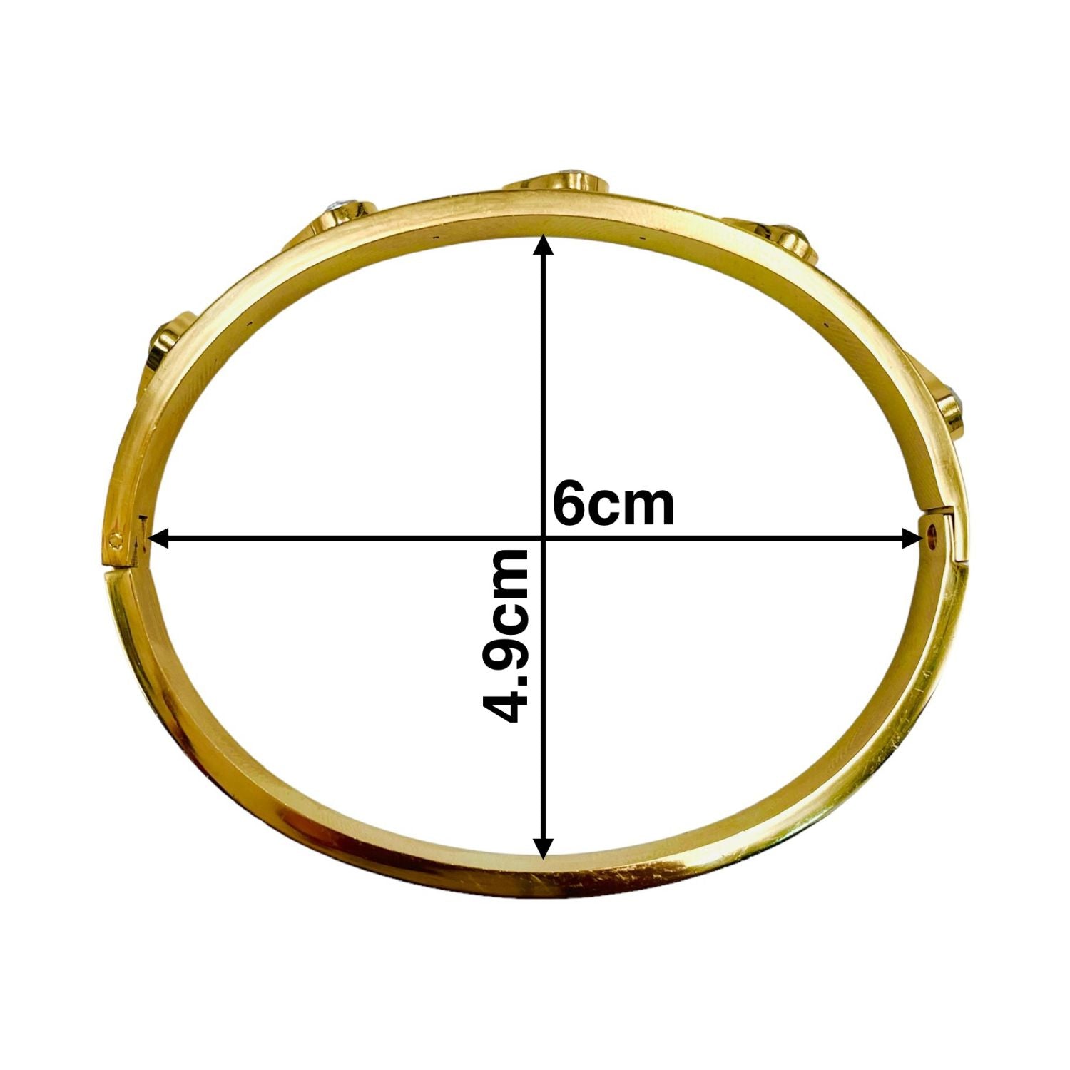Drop Cubic Zirconia 18K Gold Anti Tarnish Openable Kada Bracelet Bulk