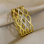 Fish Cubic Zirconia 18K Gold Anti Tarnish Openable Kada Bracelet Bulk