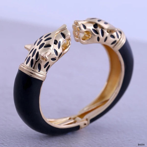 Panther Enamel White 18K Gold Anti Tarnish Openable Kada Bracelet Bulk Main image