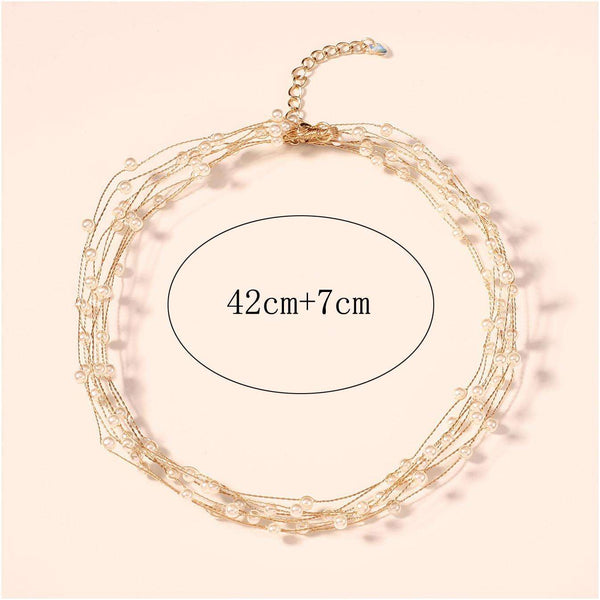 White 18K Gold Anti Tarnish Pearl Layer Bracelet For Women Bulk Secondary image