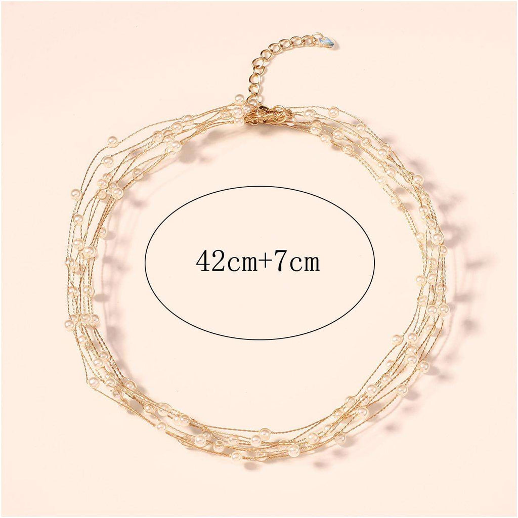 White 18K Gold Anti Tarnish Pearl Layer Bracelet For Women Bulk