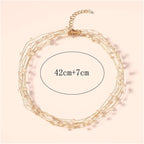 White 18K Gold Anti Tarnish Pearl Layer Bracelet For Women Bulk
