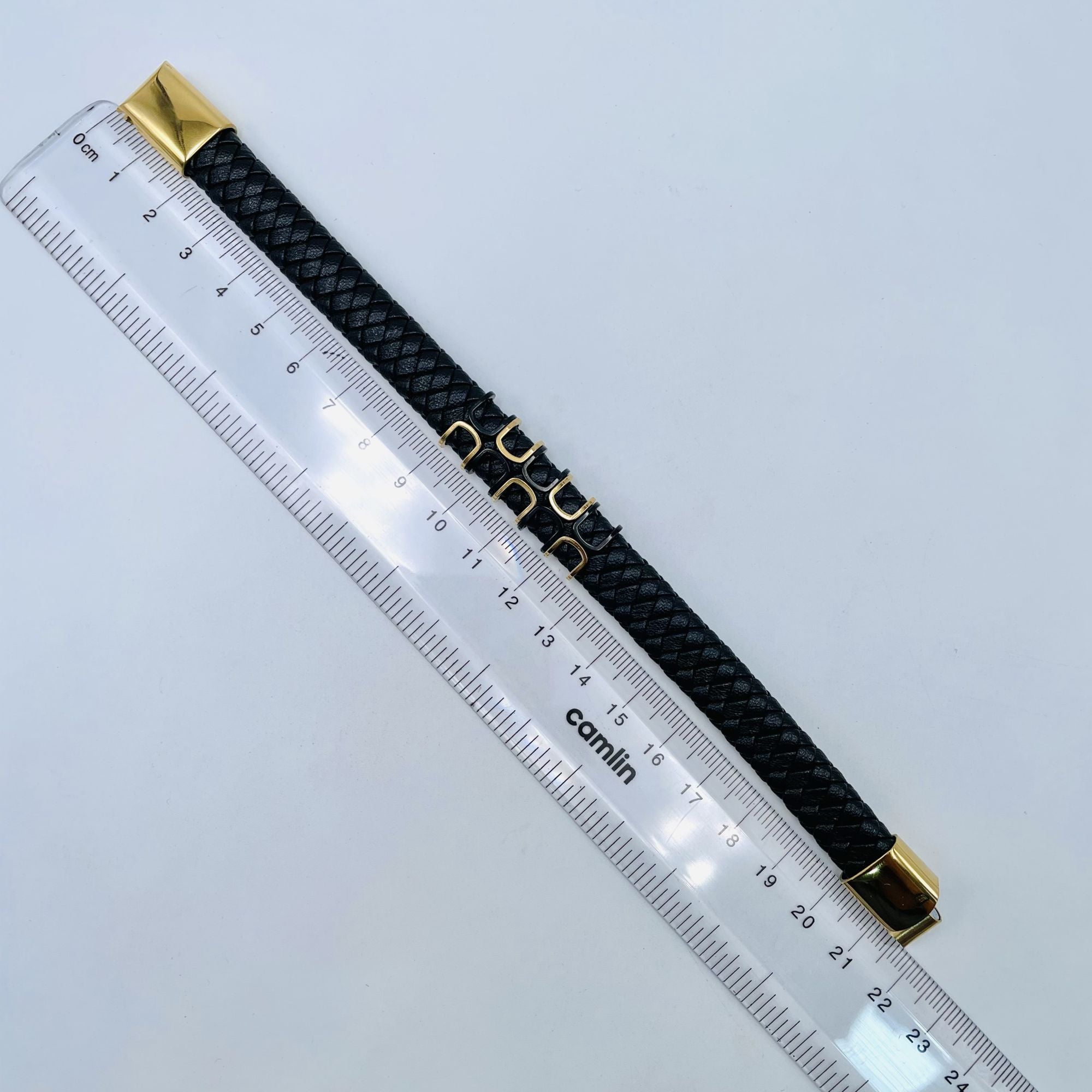 Rope Black Gold Stainless Steel Anti Tarnish Leather Bracelet Bulk