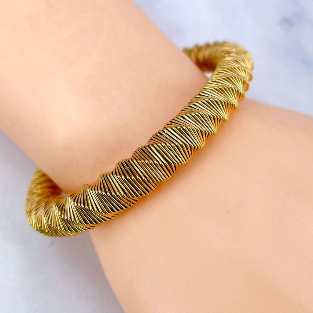 Rope Gold Stainless Steel Stainless Steel Flexible Bracelet Bulk