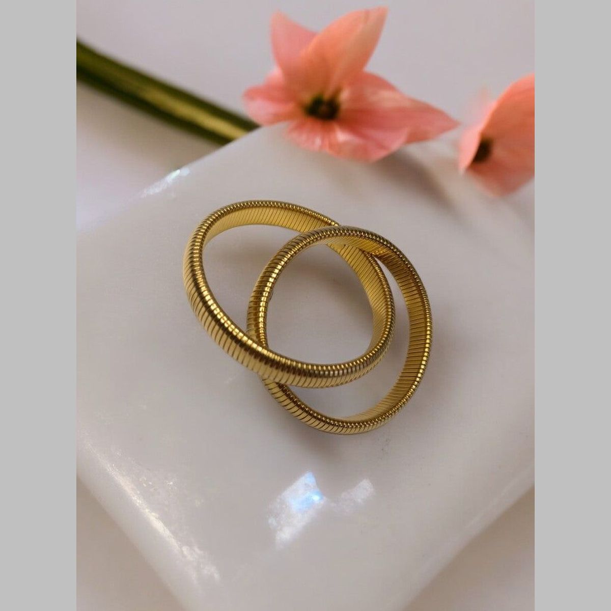Snake 18K Gold Anti Tarnish Joint Dual Stackable Bracelet Women Bulk